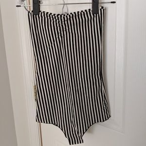 Strapless striped American Apparel bodysuit